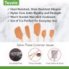 imageTovolo 5Piece Silicone and Wooden Handle Utensil Set Light Aqua Spatula Spoonula Jar Scraper Mini Spatula and Mini SpoonulaApricot