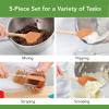 imageTovolo 5Piece Silicone and Wooden Handle Utensil Set Light Aqua Spatula Spoonula Jar Scraper Mini Spatula and Mini SpoonulaApricot