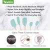 imageTovolo 5Piece Silicone and Wooden Handle Utensil Set Light Aqua Spatula Spoonula Jar Scraper Mini Spatula and Mini SpoonulaAqua