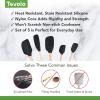 imageTovolo 5Piece Silicone and Wooden Handle Utensil Set Light Aqua Spatula Spoonula Jar Scraper Mini Spatula and Mini SpoonulaBlack