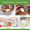 imageTovolo 5Piece Silicone and Wooden Handle Utensil Set Light Aqua Spatula Spoonula Jar Scraper Mini Spatula and Mini SpoonulaWhite