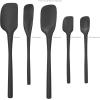 imageTovolo 5Piece Spatula Silicone Utensil Set Light Aqua Spatula Spoonula Jar Scraper Mini Spatula and Mini Spoonula 1000292Black