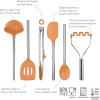 imageTovolo 6Piece Premium Silicone Utensil Set Light Aqua Essential Kitchen Tools  Sturdy Utensils for Home Apartment or College DormsApricot