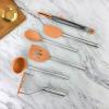 imageTovolo 6Piece Premium Silicone Utensil Set Light Aqua Essential Kitchen Tools  Sturdy Utensils for Home Apartment or College DormsApricot