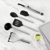 imageTovolo 6Piece Premium Silicone Utensil Set Light Aqua Essential Kitchen Tools  Sturdy Utensils for Home Apartment or College DormsBlack