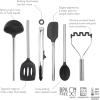 imageTovolo 6Piece Premium Silicone Utensil Set Light Aqua Essential Kitchen Tools  Sturdy Utensils for Home Apartment or College DormsBlack