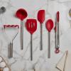 imageTovolo 6Piece Premium Silicone Utensil Set Light Aqua Essential Kitchen Tools  Sturdy Utensils for Home Apartment or College DormsCayenne