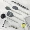 imageTovolo 6Piece Premium Silicone Utensil Set Light Aqua Essential Kitchen Tools  Sturdy Utensils for Home Apartment or College DormsCharcoal