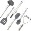 imageTovolo 6Piece Premium Silicone Utensil Set Light Aqua Essential Kitchen Tools  Sturdy Utensils for Home Apartment or College DormsCharcoal