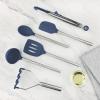 imageTovolo 6Piece Premium Silicone Utensil Set Light Aqua Essential Kitchen Tools  Sturdy Utensils for Home Apartment or College DormsDeep Indigo