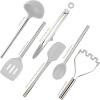 imageTovolo 6Piece Premium Silicone Utensil Set Light Aqua Essential Kitchen Tools  Sturdy Utensils for Home Apartment or College DormsOyster Gray