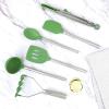 imageTovolo 6Piece Premium Silicone Utensil Set Light Aqua Essential Kitchen Tools  Sturdy Utensils for Home Apartment or College DormsPesto