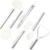 imageTovolo 6Piece Premium Silicone Utensil Set Light Aqua Essential Kitchen Tools  Sturdy Utensils for Home Apartment or College DormsWhite