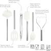 imageTovolo 6Piece Premium Silicone Utensil Set Light Aqua Essential Kitchen Tools  Sturdy Utensils for Home Apartment or College DormsWhite