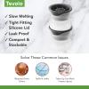 imageTovolo Craft Ice Molds  Golf Ball Shaped Ice Spheres for Whiskey Bourbon Cocktails Gifts ampamp More  Pack of 2 Stackable Sports Molds with LeakResistant Lids BPAFree Silicone DishwasherSafeTennis