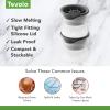 imageTovolo Craft Ice Molds  Golf Ball Shaped Ice Spheres for Whiskey Bourbon Cocktails Gifts ampamp More  Pack of 2 Stackable Sports Molds with LeakResistant Lids BPAFree Silicone DishwasherSafeBasketball