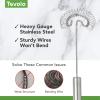 imageTovolo Danish Sturdy Wire Batter Blender for Cooking Bread Baking Accessory Easy to Clean Stainless Steel 12quot Dough Whisk Silver10 Spiral Whisk
