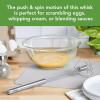 imageTovolo Danish Sturdy Wire Batter Blender for Cooking Bread Baking Accessory Easy to Clean Stainless Steel 12quot Dough Whisk Silver12 Hand Push Whisk