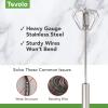 imageTovolo Danish Sturdy Wire Batter Blender for Cooking Bread Baking Accessory Easy to Clean Stainless Steel 12quot Dough Whisk Silver12 Hand Push Whisk