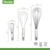 imageTovolo Danish Sturdy Wire Batter Blender for Cooking Bread Baking Accessory Easy to Clean Stainless Steel 12quot Dough Whisk SilverAssortment Bundle Set of 5
