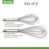 imageTovolo Danish Sturdy Wire Batter Blender for Cooking Bread Baking Accessory Easy to Clean Stainless Steel 12quot Dough Whisk SilverWhip Bundle Set of 2