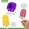 imageTovolo Silicone Popsicle Molds with Sticks 4Pack Dino  Reusable Ice Pop Molds for Homemade Flavored Ice Pops ampamp Frozen Snacks  Stackable Popsicle Maker with Lid Dishwasher Safe ampamp BPAFreeClassic