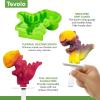 imageTovolo Silicone Popsicle Molds with Sticks 4Pack Dino  Reusable Ice Pop Molds for Homemade Flavored Ice Pops ampamp Frozen Snacks  Stackable Popsicle Maker with Lid Dishwasher Safe ampamp BPAFreeDino