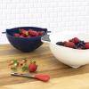 imageTovolo Soak N Strain 15 Quart Colander EasyPour Spout 2in1 Strainer ampamp Soaking Bowl Fruit Bowl ampamp Vegetable Wash BPAFree ampamp DishwasherSafe Deep IndigoDeep Indigo