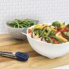 imageTovolo Soak N Strain 15 Quart Colander EasyPour Spout 2in1 Strainer ampamp Soaking Bowl Fruit Bowl ampamp Vegetable Wash BPAFree ampamp DishwasherSafe Deep IndigoOyster Gray