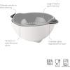 imageTovolo Soak N Strain 15 Quart Colander EasyPour Spout 2in1 Strainer ampamp Soaking Bowl Fruit Bowl ampamp Vegetable Wash BPAFree ampamp DishwasherSafe Deep IndigoOyster Gray