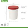 imageTovolo Sweet Treat Reusable Ice Cream Container for Homemade Ice Cream Raspberry  1 Quart Stackable Storage Tubs with Silicone Lids for Freezer  BPAFree ampamp DishwasherSafeCayenne