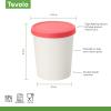 imageTovolo Sweet Treat Reusable Ice Cream Container for Homemade Ice Cream Raspberry  1 Quart Stackable Storage Tubs with Silicone Lids for Freezer  BPAFree ampamp DishwasherSafeRaspberry