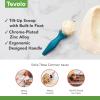 imageTovolo TiltUp Ice Cream Scoop White  NonSlip Grip Ice Cream Scooper with Footed Handle  Ice cream Scoop for Cookie Dough Gelato Sorbet ampamp Frozen Treats  Dishwasher Safe ampamp BPAFreeMarine Blue