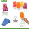 imageTovolo Zoo Crew Pop Molds Set of 4  Reusable MessFree Silicone Popsicle Molds with Sticks and DripGuards for Easy Homemade SnacksMonster