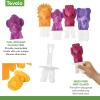 imageTovolo Zoo Crew Pop Molds Set of 4  Reusable MessFree Silicone Popsicle Molds with Sticks and DripGuards for Easy Homemade SnacksZoo