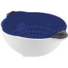 imageTovolo Soak N Strain 15 Quart Colander EasyPour Spout 2in1 Strainer ampamp Soaking Bowl Fruit Bowl ampamp Vegetable Wash BPAFree ampamp DishwasherSafe Deep IndigoDeep Indigo