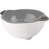 imageTovolo Soak N Strain 15 Quart Colander EasyPour Spout 2in1 Strainer ampamp Soaking Bowl Fruit Bowl ampamp Vegetable Wash BPAFree ampamp DishwasherSafe Deep IndigoOyster Gray