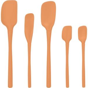 imageTovolo 5Piece Spatula Silicone Utensil Set Light Aqua Spatula Spoonula Jar Scraper Mini Spatula and Mini Spoonula 1000292Apricot