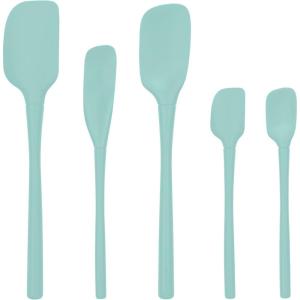 imageTovolo 5Piece Spatula Silicone Utensil Set Light Aqua Spatula Spoonula Jar Scraper Mini Spatula and Mini Spoonula 1000292Light Aqua