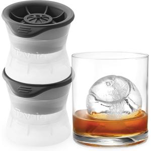 imageTovolo Craft Ice Molds  Golf Ball Shaped Ice Spheres for Whiskey Bourbon Cocktails Gifts ampamp More  Pack of 2 Stackable Sports Molds with LeakResistant Lids BPAFree Silicone DishwasherSafeTennis