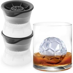imageTovolo Craft Ice Molds  Golf Ball Shaped Ice Spheres for Whiskey Bourbon Cocktails Gifts ampamp More  Pack of 2 Stackable Sports Molds with LeakResistant Lids BPAFree Silicone DishwasherSafeSoccer