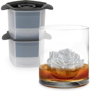 imageTovolo Faceted Heart Ice Molds Set of 2  Large Ice Heart Mold Ideal for Whiskey Cocktails ampamp Any Cold Beverage  OdorFree Freezer Storage DishwasherSafeRose