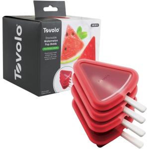 imageTovolo Silicone Popsicle Molds with Sticks 4Pack Dino  Reusable Ice Pop Molds for Homemade Flavored Ice Pops ampamp Frozen Snacks  Stackable Popsicle Maker with Lid Dishwasher Safe ampamp BPAFreeWatermelon
