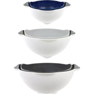 imageTovolo Soak N Strain 15 Quart Colander EasyPour Spout 2in1 Strainer ampamp Soaking Bowl Fruit Bowl ampamp Vegetable Wash BPAFree ampamp DishwasherSafe Deep IndigoAssorted