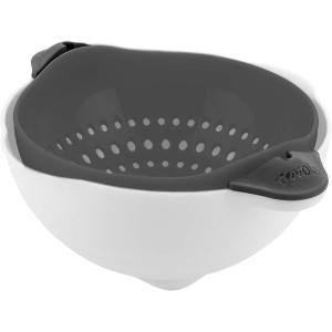 imageTovolo Soak N Strain 15 Quart Colander EasyPour Spout 2in1 Strainer ampamp Soaking Bowl Fruit Bowl ampamp Vegetable Wash BPAFree ampamp DishwasherSafe Deep IndigoCharcoal