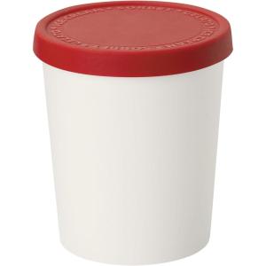 imageTovolo Sweet Treat Reusable Ice Cream Container for Homemade Ice Cream Raspberry  1 Quart Stackable Storage Tubs with Silicone Lids for Freezer  BPAFree ampamp DishwasherSafeCayenne