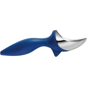 imageTovolo TiltUp Ice Cream Scoop White  NonSlip Grip Ice Cream Scooper with Footed Handle  Ice cream Scoop for Cookie Dough Gelato Sorbet ampamp Frozen Treats  Dishwasher Safe ampamp BPAFreeStratus Blue