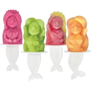 imageTovolo Zoo Crew Pop Molds Set of 4  Reusable MessFree Silicone Popsicle Molds with Sticks and DripGuards for Easy Homemade SnacksMermaid