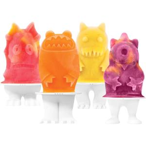 imageTovolo Zoo Crew Pop Molds Set of 4  Reusable MessFree Silicone Popsicle Molds with Sticks and DripGuards for Easy Homemade SnacksMonster