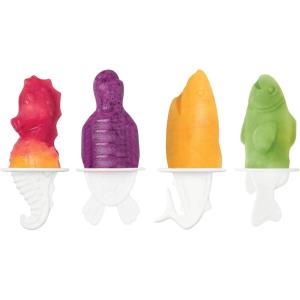 imageTovolo Zoo Crew Pop Molds Set of 4  Reusable MessFree Silicone Popsicle Molds with Sticks and DripGuards for Easy Homemade SnacksOcean Friends